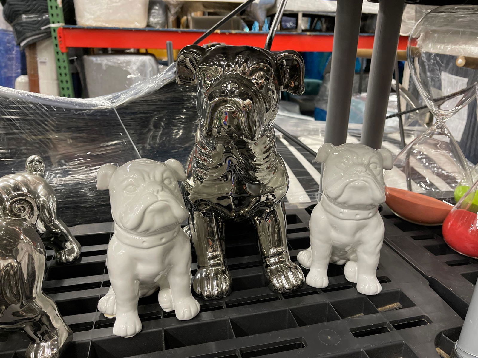 Three ceramic Bulldogs: Three ceramic Bulldogs NO SHIPPING AVAILABLE This will be a two (2) day sale Wed & Thur. Jan. 18th & 19th.. Online only.All items sold as is where is. There are No guarantees to functionality, conditi