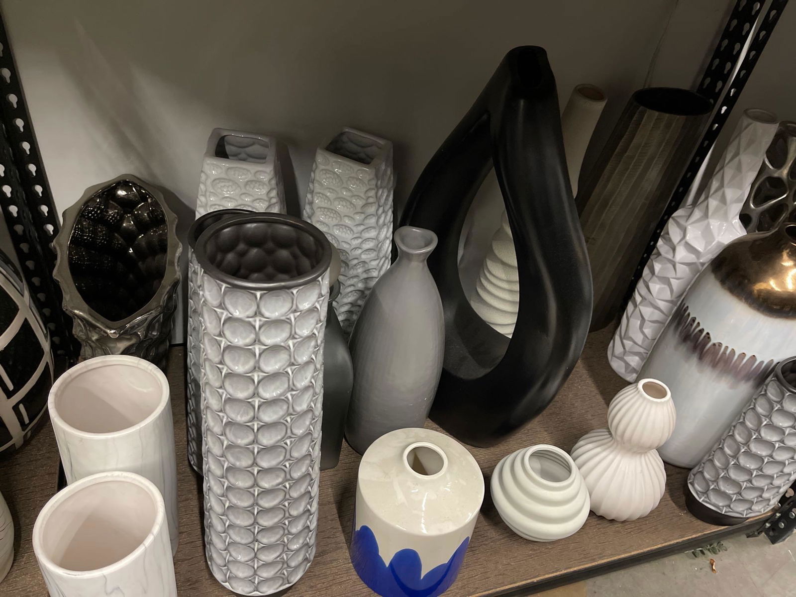 bottom shelf of large Vases, ceramic and composite (1 of 5)