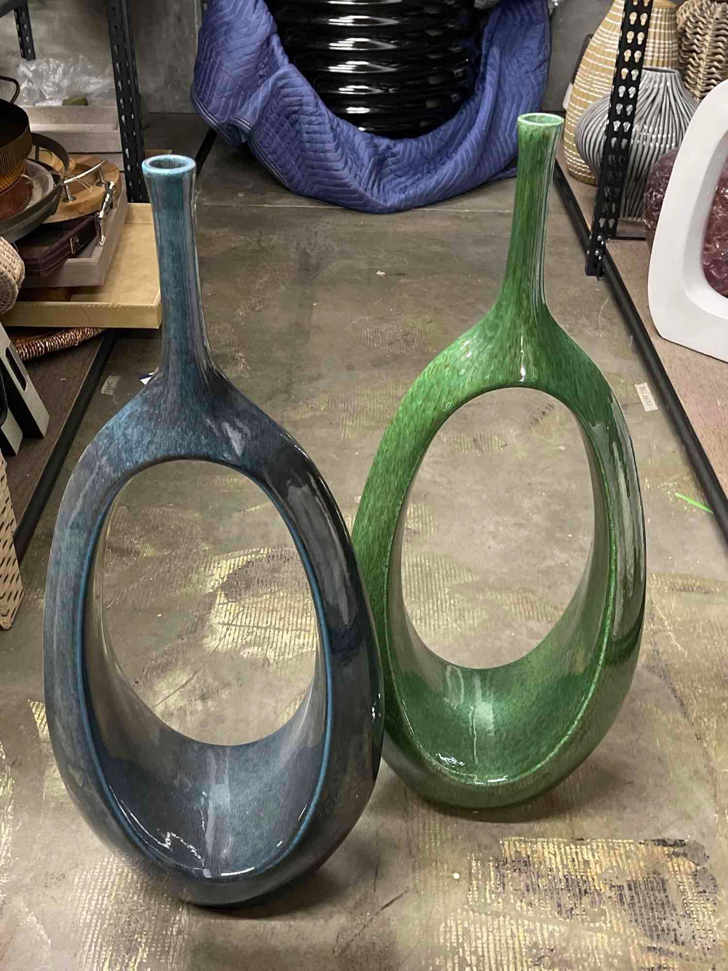 2 Large Modernist Ceramic Floor Vases (1 of 5)