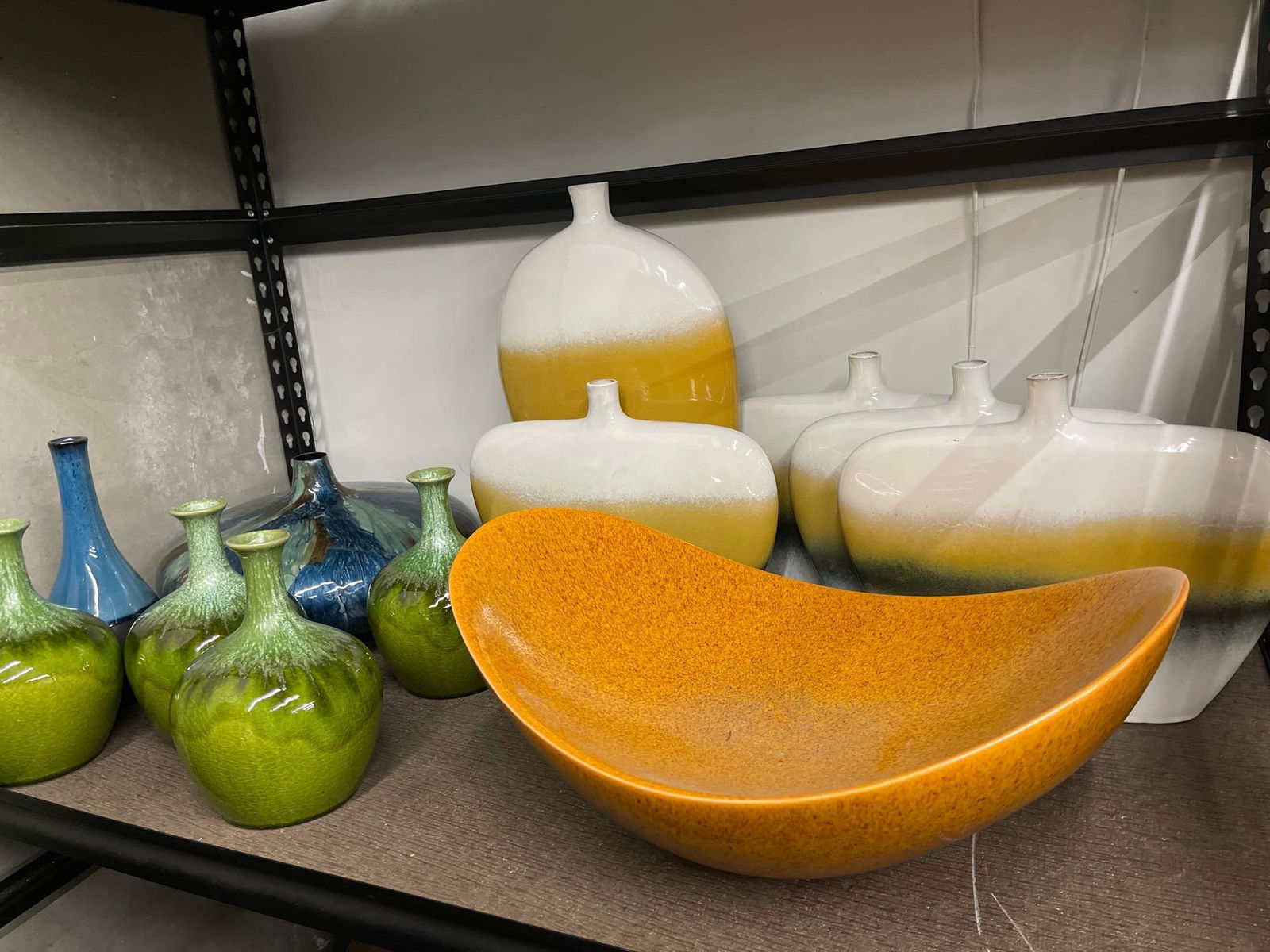 Shelf mid century style ceramic vases and decorative objects (1 of 5)