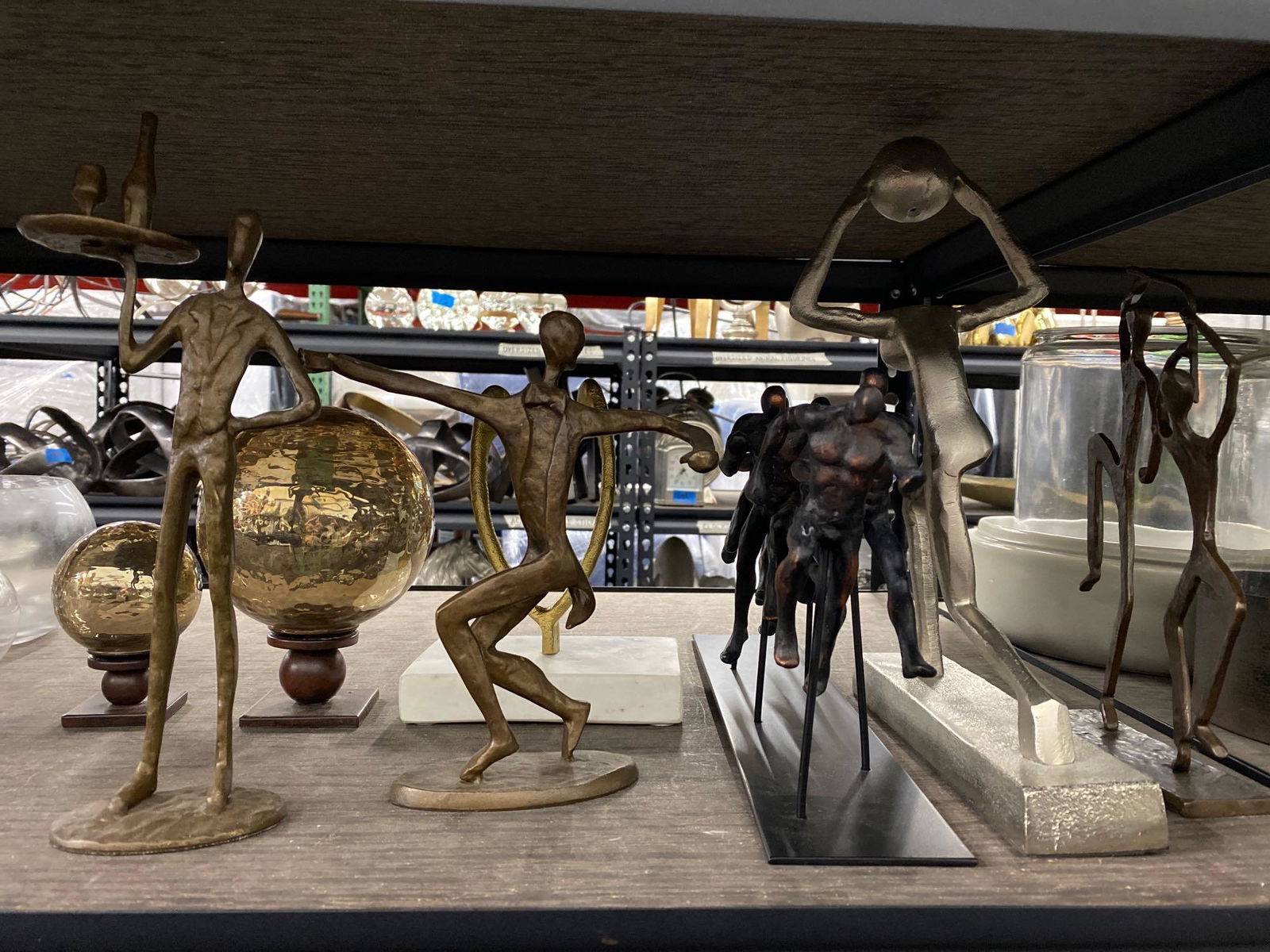 Lot decorative metal & glass sculptures (1 of 3)