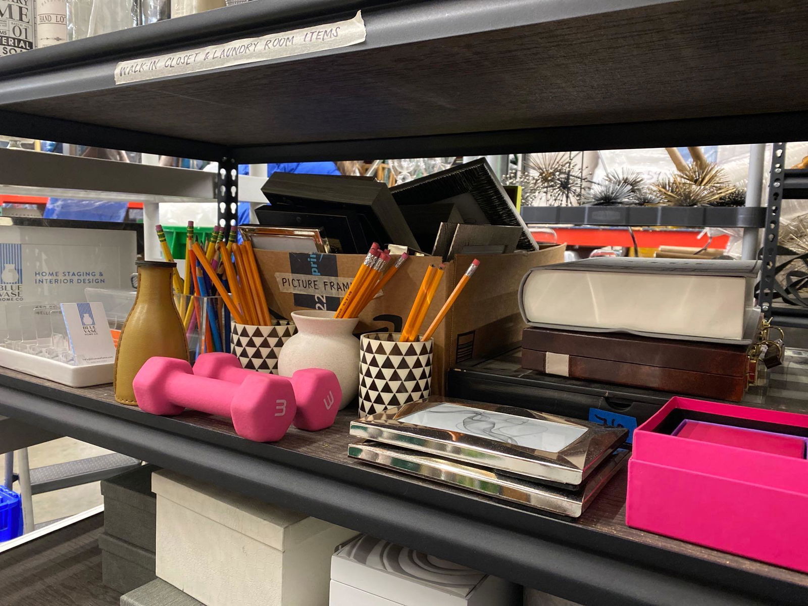 Shelf office items, picture frames, board games (1 of 4)