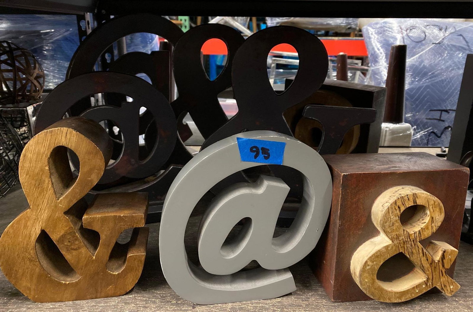 lot decorative wooden symbol art: Lot decorative wooden symbol art NO SHIPPING AVAILABLE This will be a two (2) day sale Wed & Thur. Jan. 18th & 19th.. Online only.All items sold as is where is. There are No guarantees to functionalit