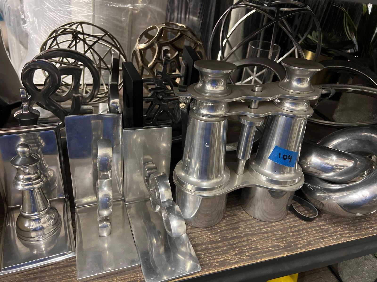 Large lot chrome, metal decorative items (1 of 5)