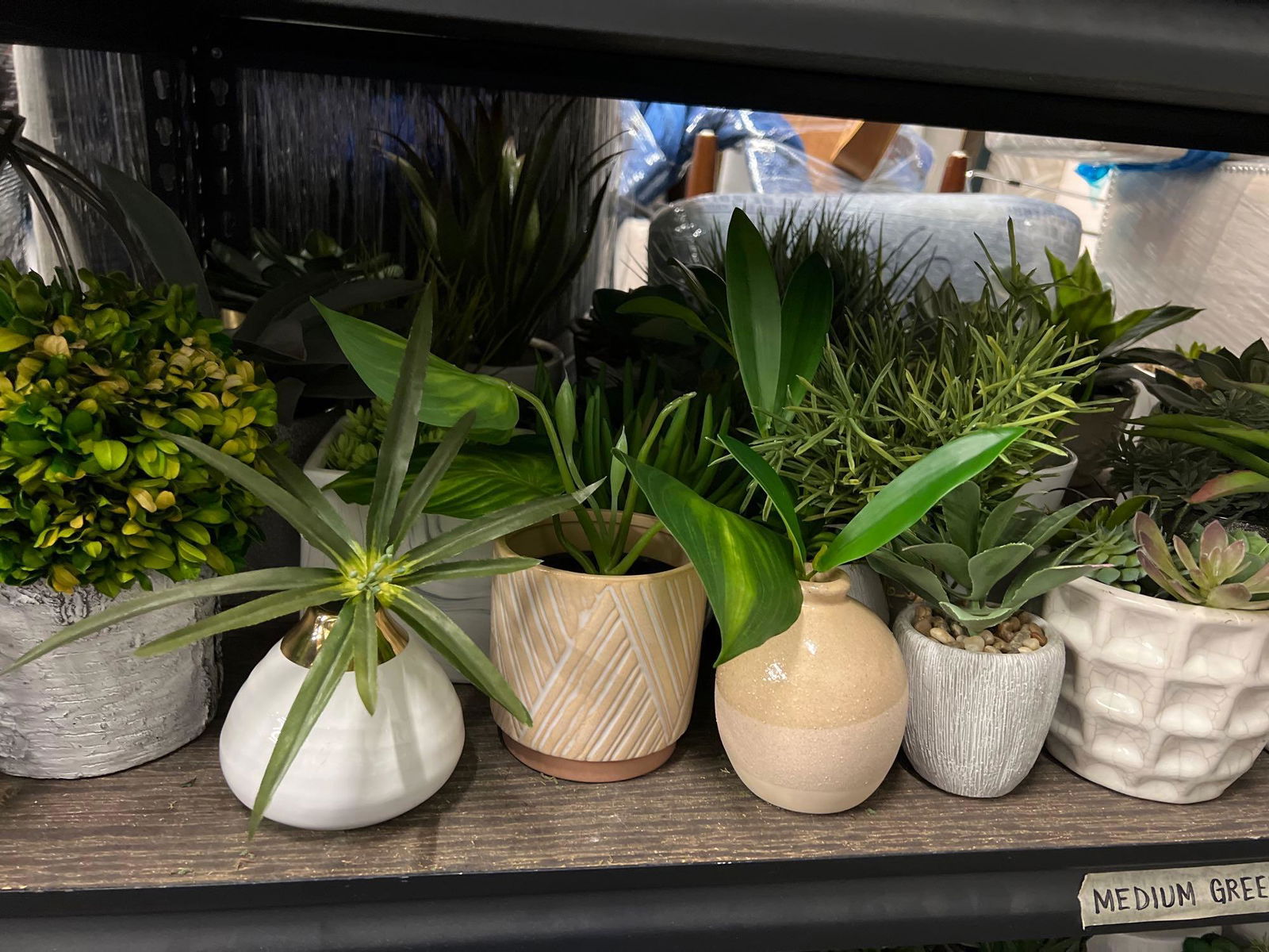 Shelf planters, faux plants (1 of 4)