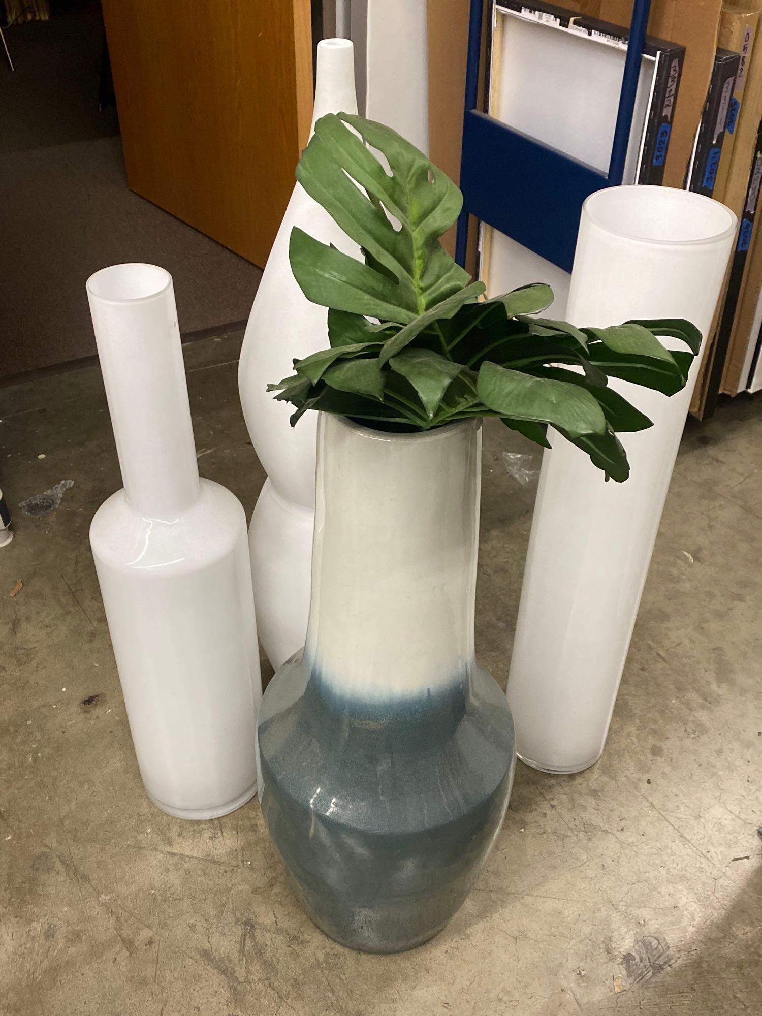 four tall modernist floor vases (1 of 3)