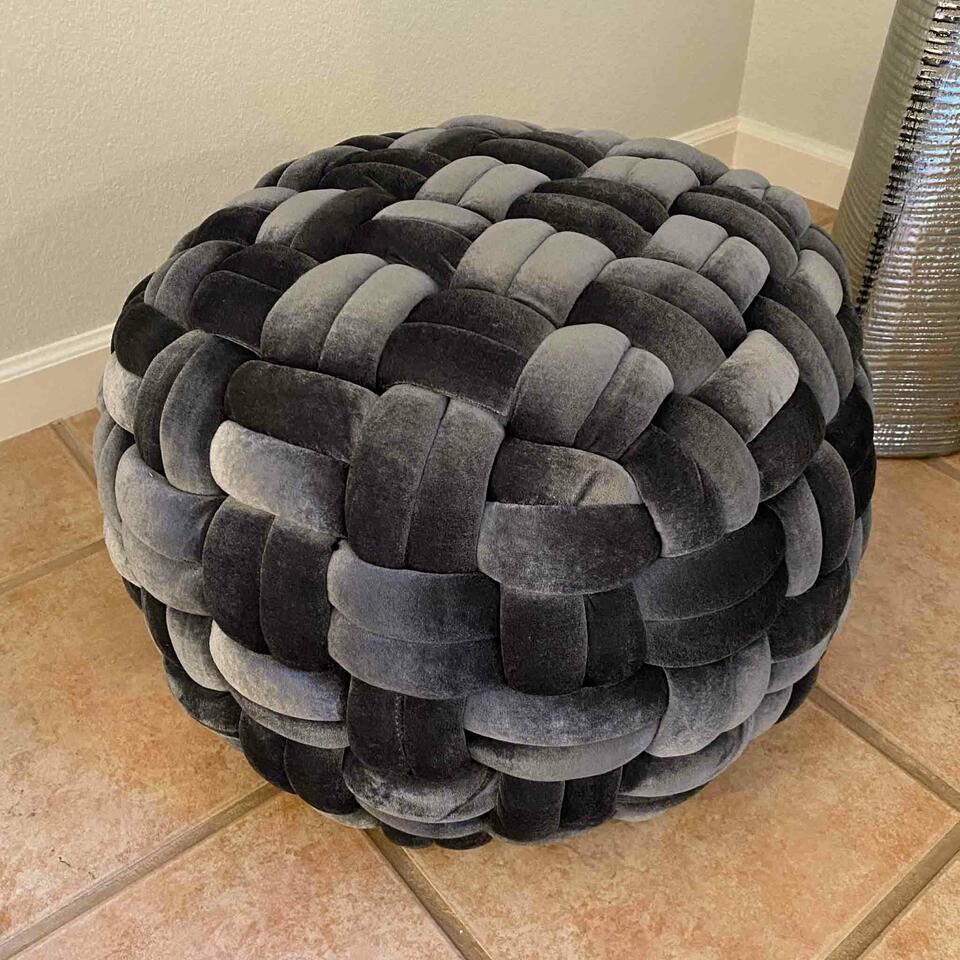 Thick Knotted Pouf: Thick Knotted Pouf NO SHIPPING AVAILABLE This will be a two (2) day sale Thursday & Friday Jan 19th & 20th. Online only.All items sold as is where is. There are No guarantees to functionality, conditi