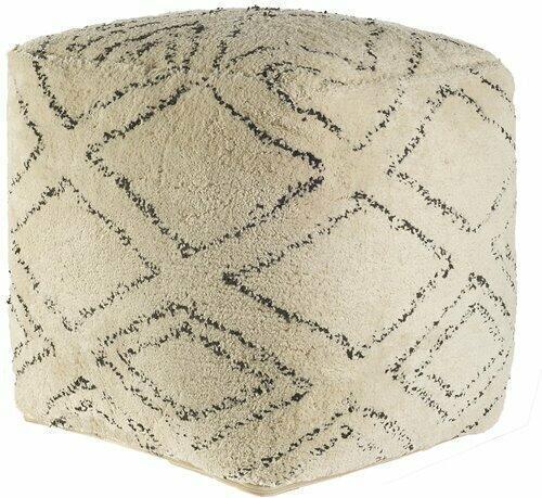 Ivory/Brown Pouf: Ivory brown pouf NO SHIPPING AVAILABLE This will be a two (2) day sale Thursday & Friday Jan 19th & 20th. Online only.All items sold as is where is. There are No guarantees to functionality, condition