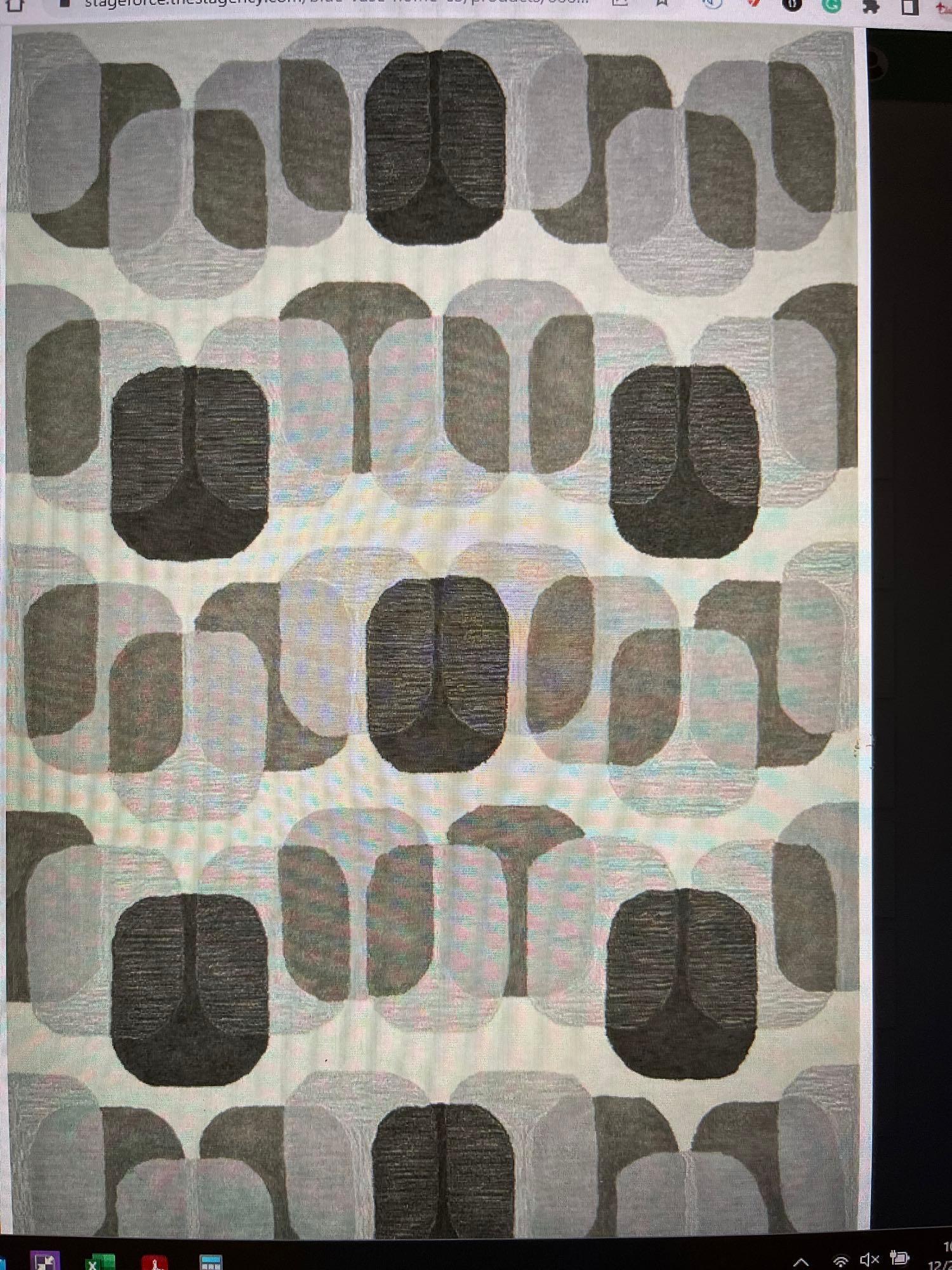 Journey Linen: Type 9x13 Indoor Rug Keywords: squares, gray (1 of 4)