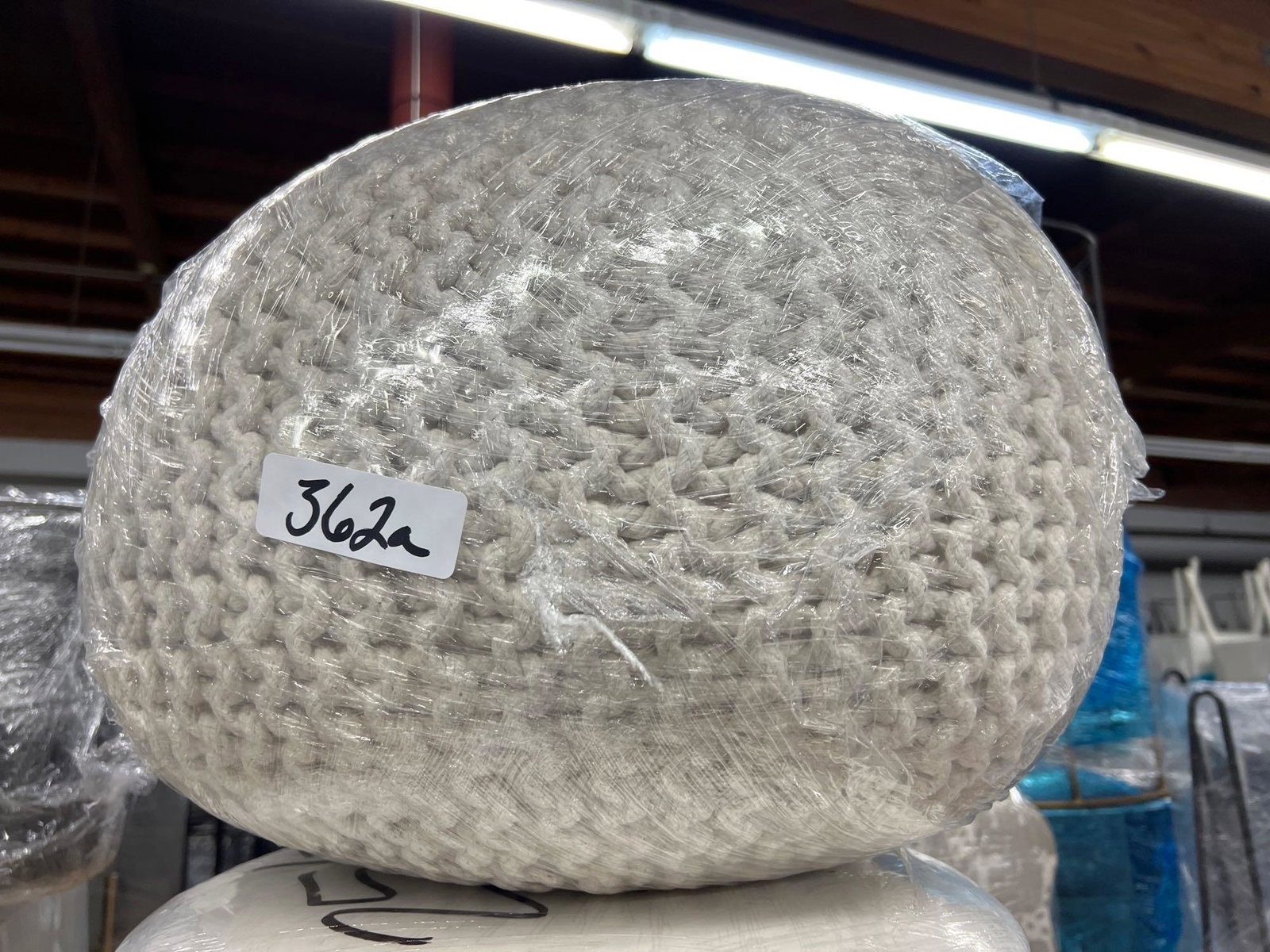 Ivory Knit Poof: Ivory knit poof NO SHIPPING AVAILABLE This will be a two (2) day sale Thursday & Friday Jan 19th & 20th. Online only.All items sold as is where is. There are No guarantees to functionality, condition,