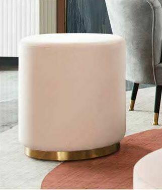 Sorbet Pouf: Blush, gold, velvet, round. 17x17x19 NO SHIPPING AVAILABLE This will be a two (2) day sale Wed & Thur. Jan. 18th & 19th.. Online only.All items sold as is where is. There are No guarantees to function