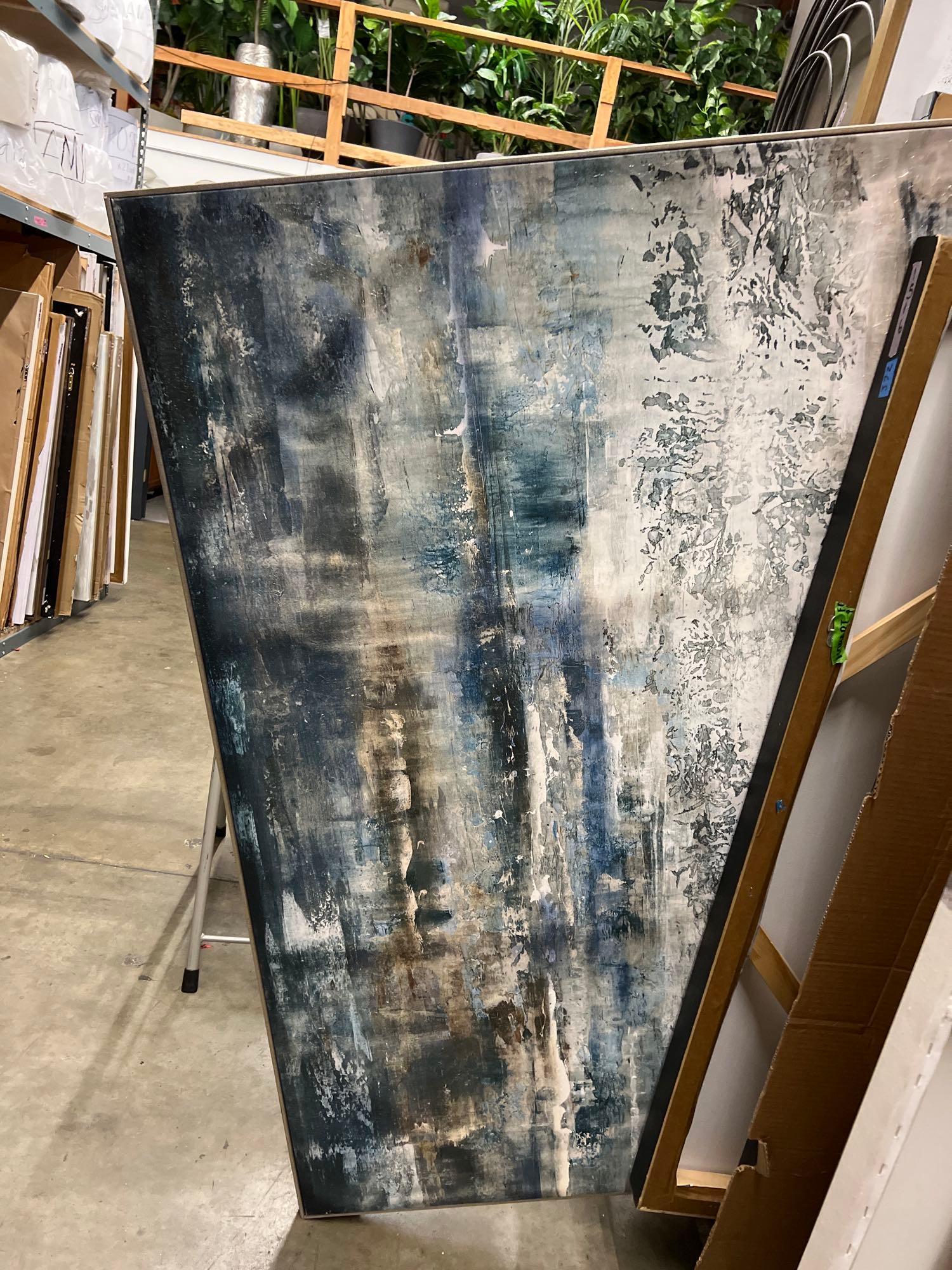 Abstract Art with Dark Tones. Silver, framed (1 of 1)