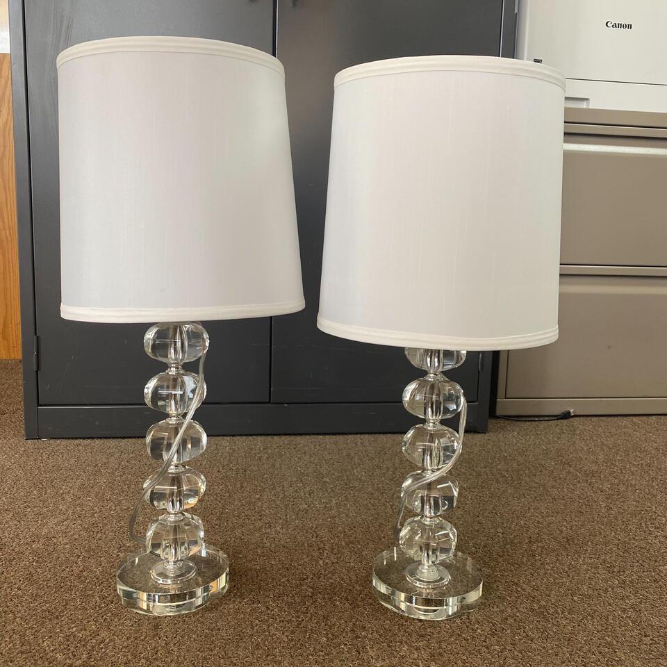 Table lamps: Table lamps, Kerry 1, Kerry 2. NO SHIPPING AVAILABLE This will be a two (2) day sale Wed & Thur. Jan. 18th & 19th.. Online only.All items sold as is where is. There are No guarantees to functionality,