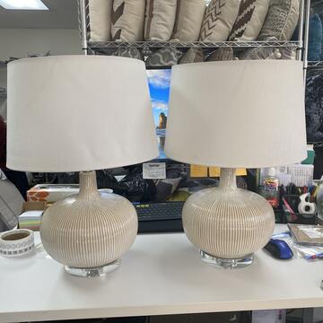 Pair Jill Table Lamps: Pair Jill Table Lamps NO SHIPPING AVAILABLE This will be a two (2) day sale Wed & Thur. Jan. 18th & 19th.. Online only.All items sold as is where is. There are No guarantees to functionality, conditio