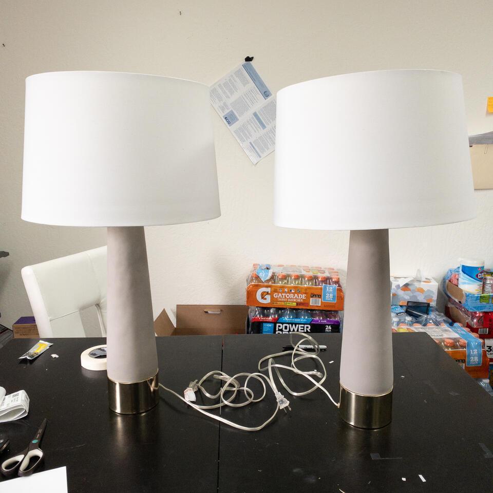 Pair Rain Table Lamps (1 of 3)