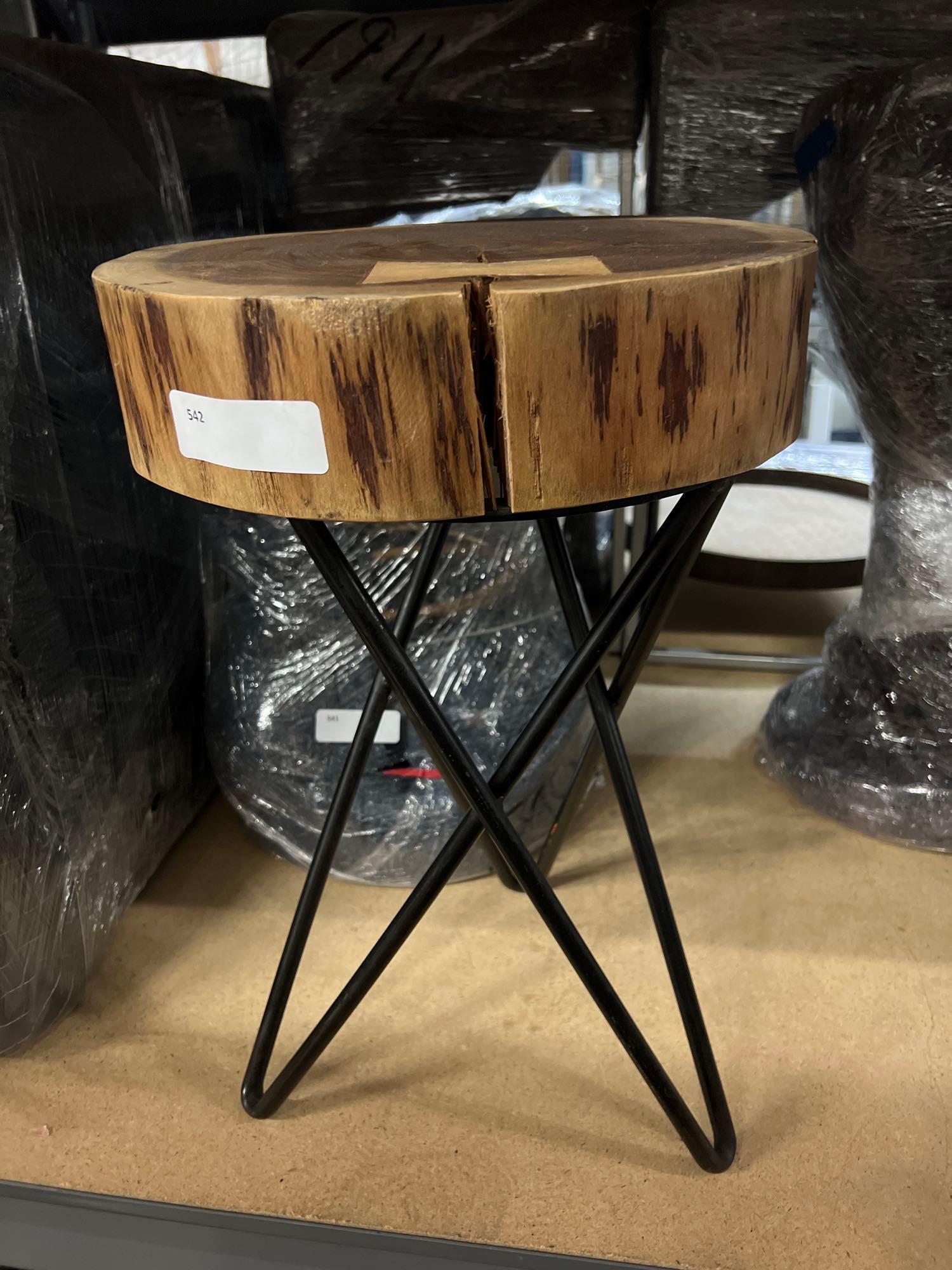 Wood and metal side table (1 of 3)