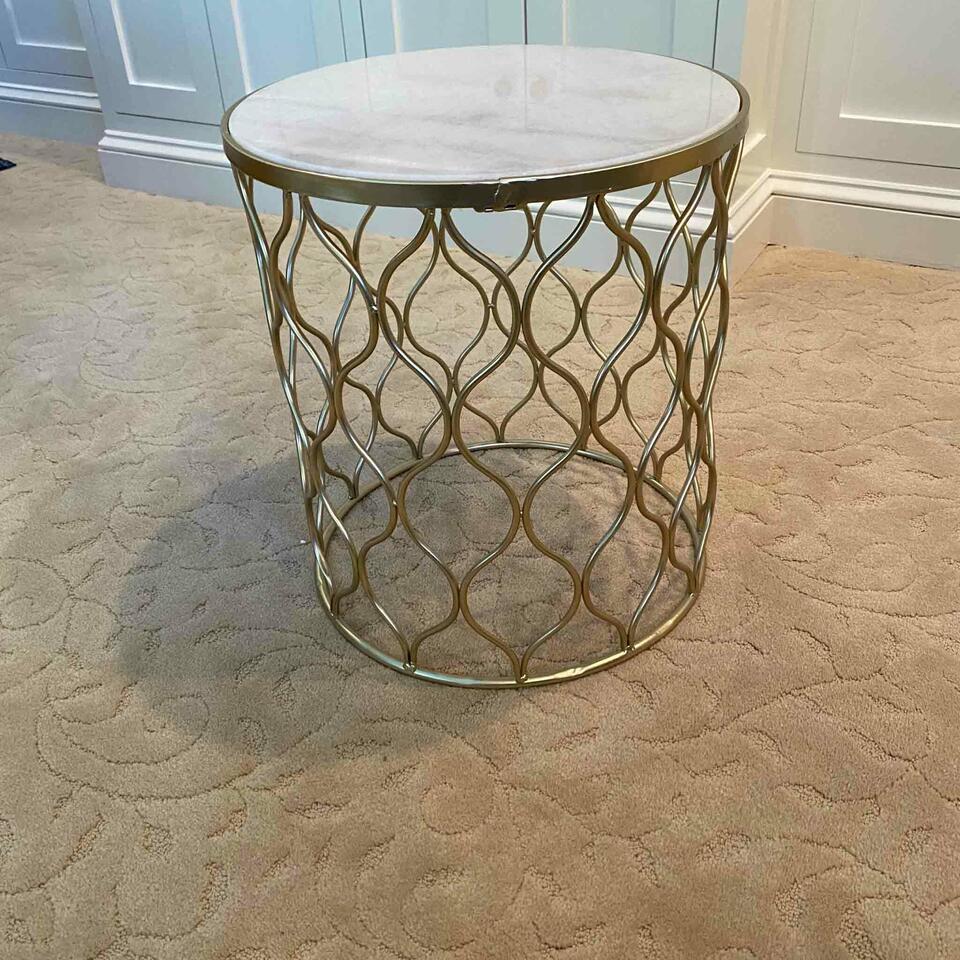 Marble Top, Gold Base, Accent Table, Side Table (1 of 2)