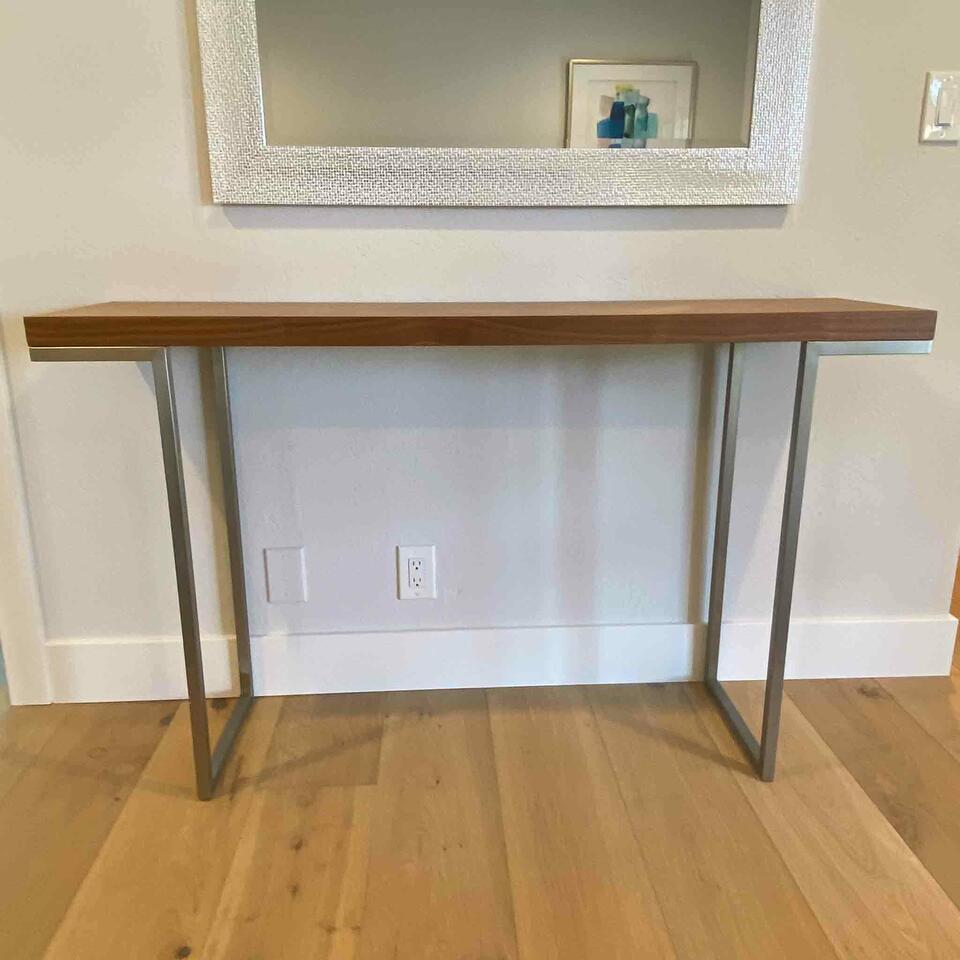 Wood Console, Chrome Legs (1 of 3)