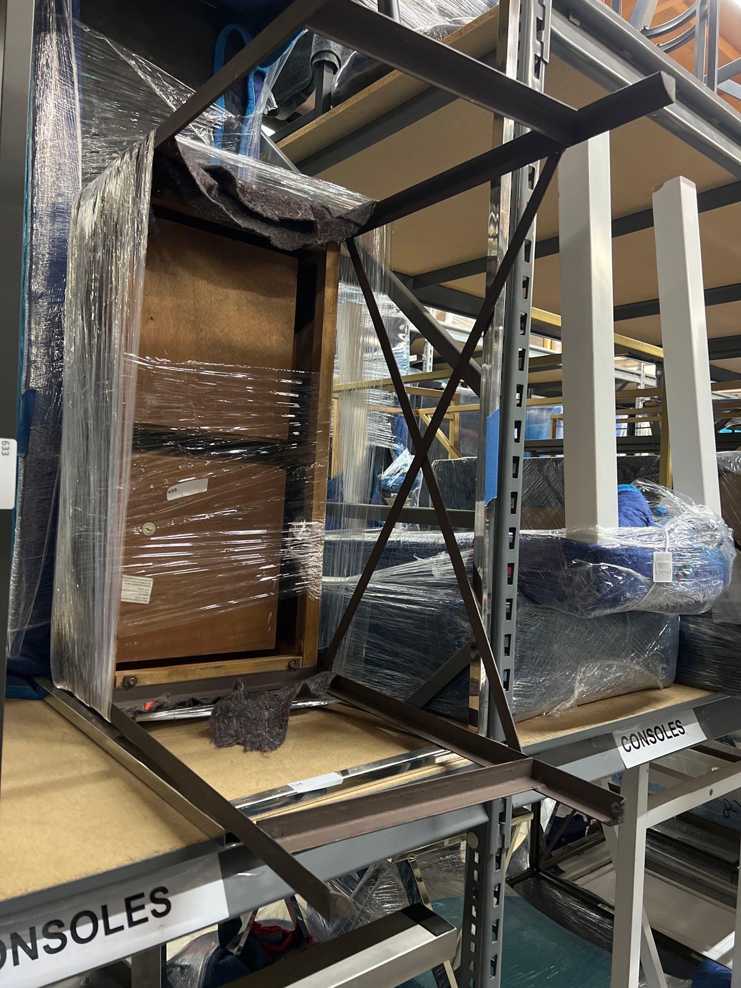 Two Drawer Wood & Metal Desk (1 of 1)