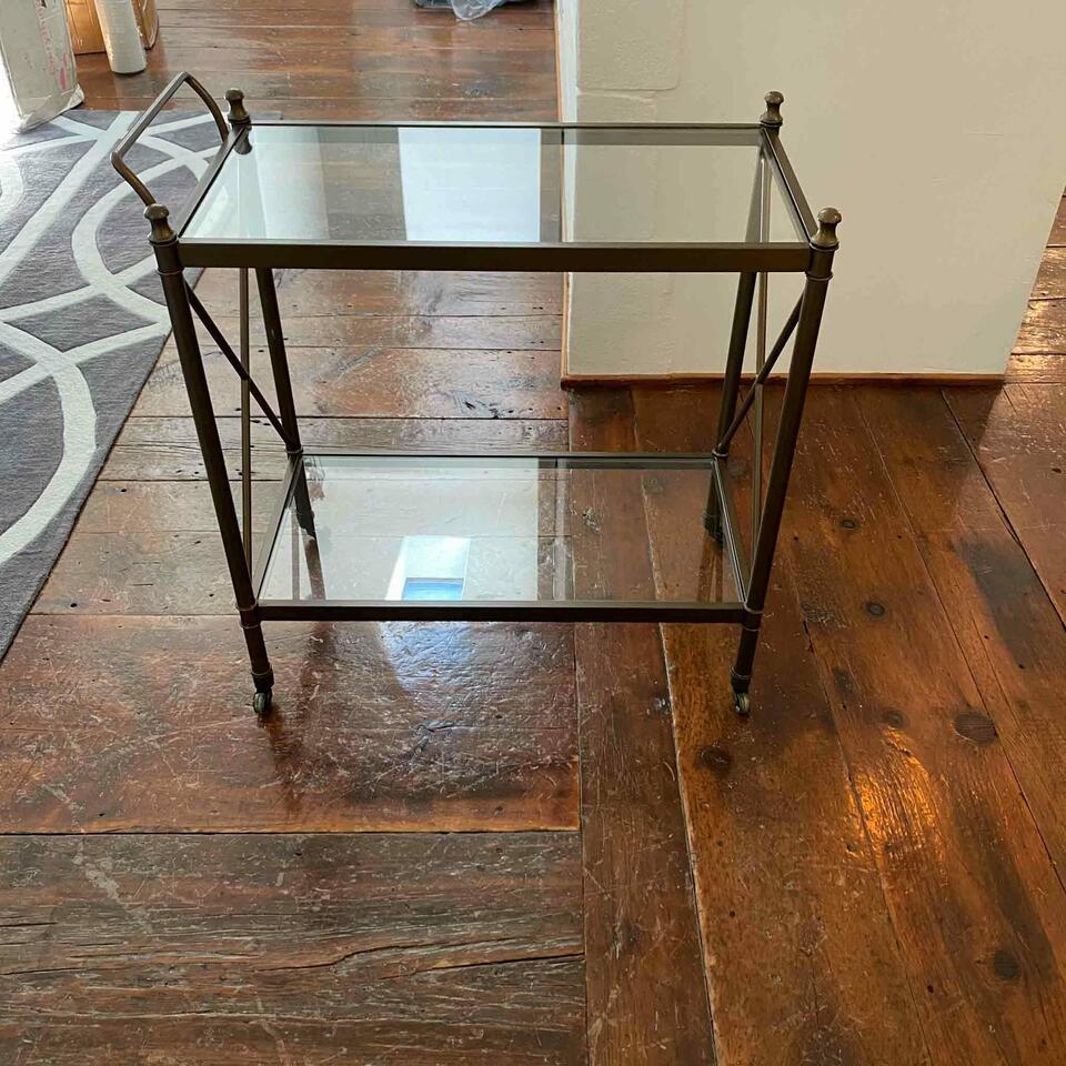 Bar Cart With Glass.: bar cart with glass. NO SHIPPING AVAILABLE This will be a two (2) day sale Thursday & Friday Jan 19th & 20th. Online only.All items sold as is where is. There are No guarantees to functionality, condi