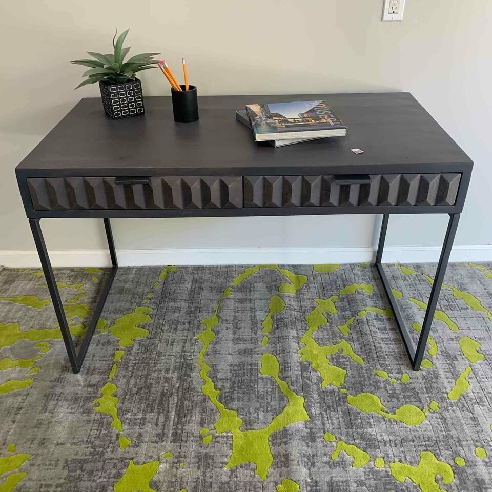 Spectrum Solid Mango Wood Desk In Smoke Grey: Spectrum Solid Mango Wood Desk in Smoke Grey 47x26x30 NO SHIPPING AVAILABLE This will be a two (2) day sale Thursday & Friday Jan 19th & 20th. Online only.All items sold as is where is. There are No g
