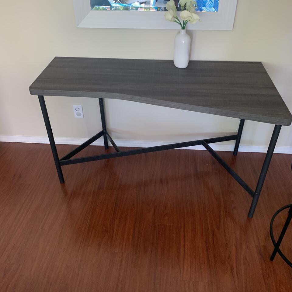 Gray Wood Desk: Gray wood desk 53x27x29 NO SHIPPING AVAILABLE This will be a two (2) day sale Thursday & Friday Jan 19th & 20th. Online only.All items sold as is where is. There are No guarantees to functionality, co