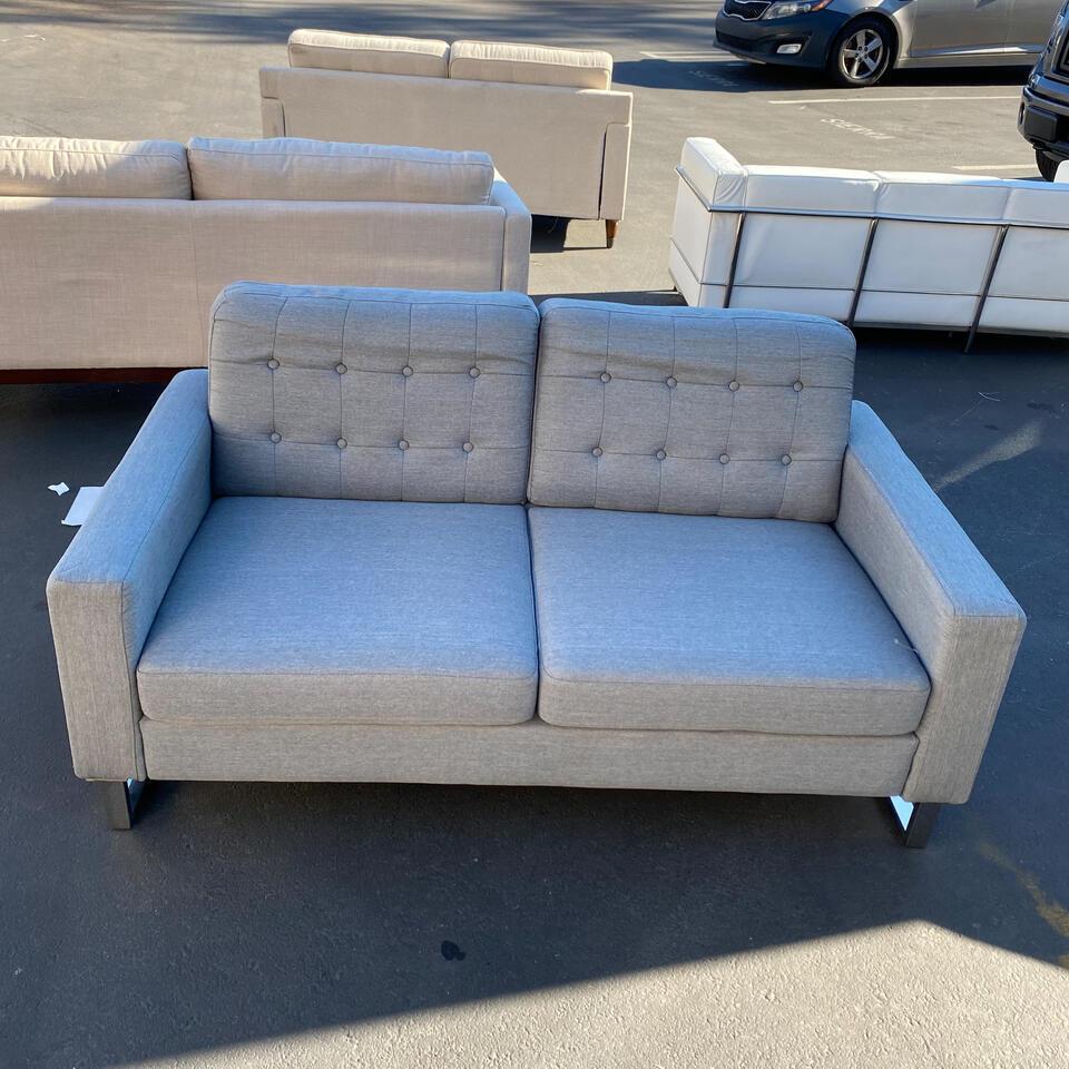 Light Gray Loveseat: Light gray loveseat 62x34x30 NO SHIPPING AVAILABLE This will be a two (2) day sale Thursday & Friday Jan 19th & 20th. Online only.All items sold as is where is. There are No guarantees to functionalit