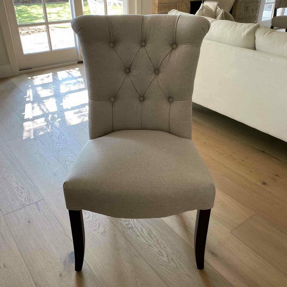 8 Beige Dining Side Chairs: 8 Beige Dining Side Chairs NO SHIPPING AVAILABLE This will be a two (2) day sale Thursday & Friday Jan 19th & 20th. Online only.All items sold as is where is. There are No guarantees to functionality,