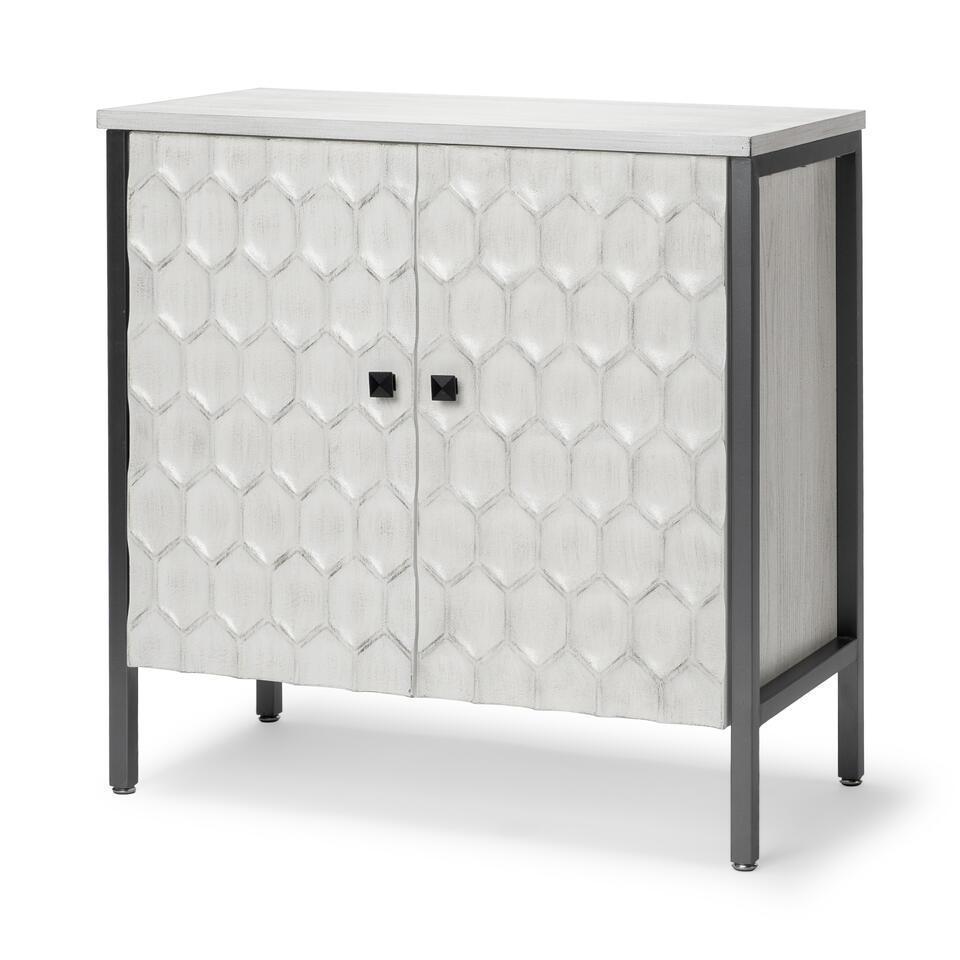 White Wood And Iron 2 Door Accent Cabinet (1 of 3)