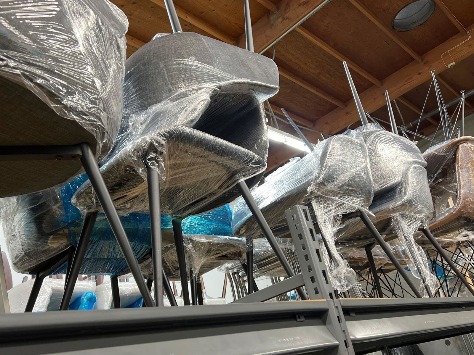 Set 6 Gray Fabric Dining Chairs (1 of 5)