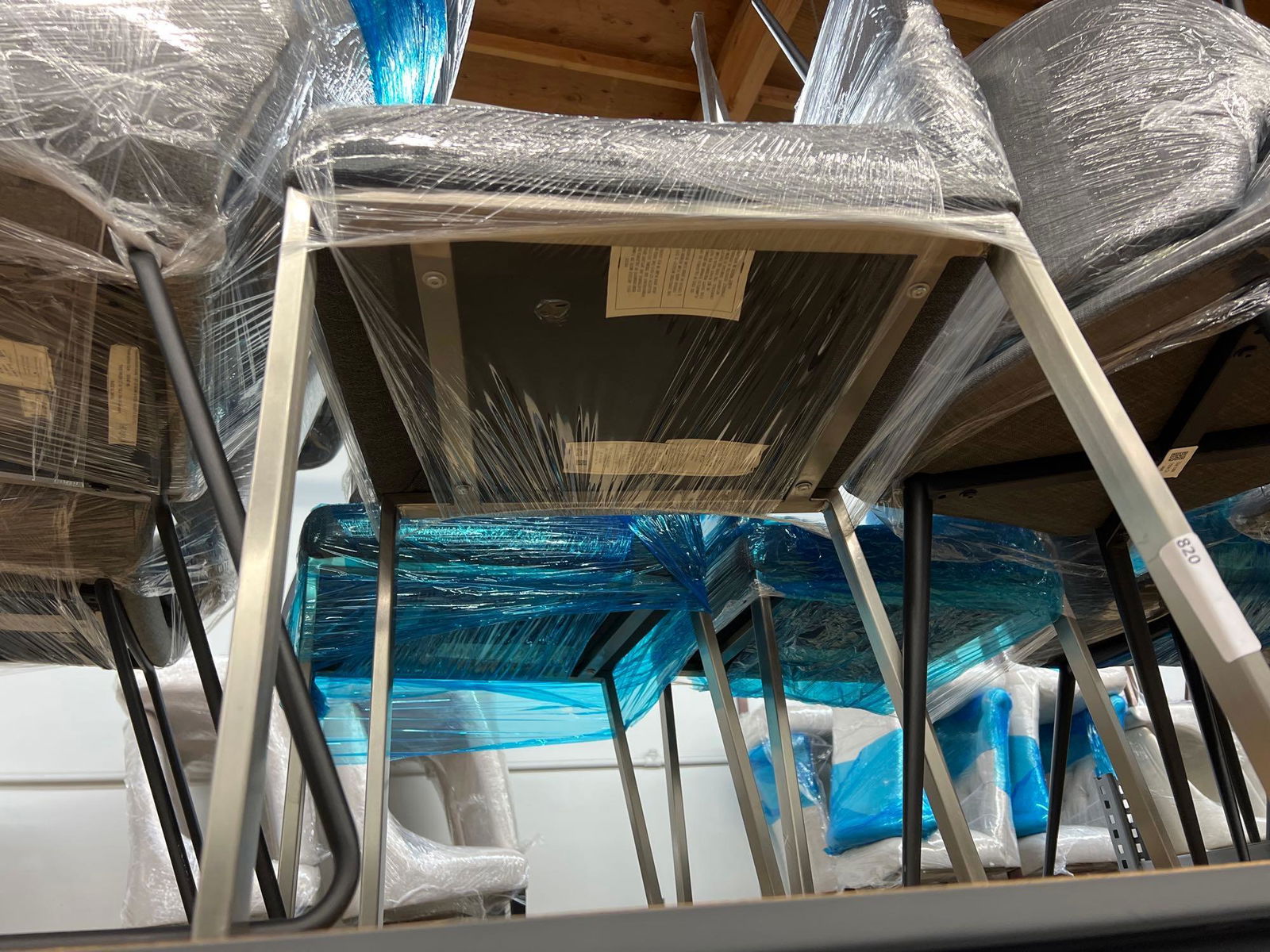 5 Gray Fabric Dining Or Desk Chairs (1 of 4)