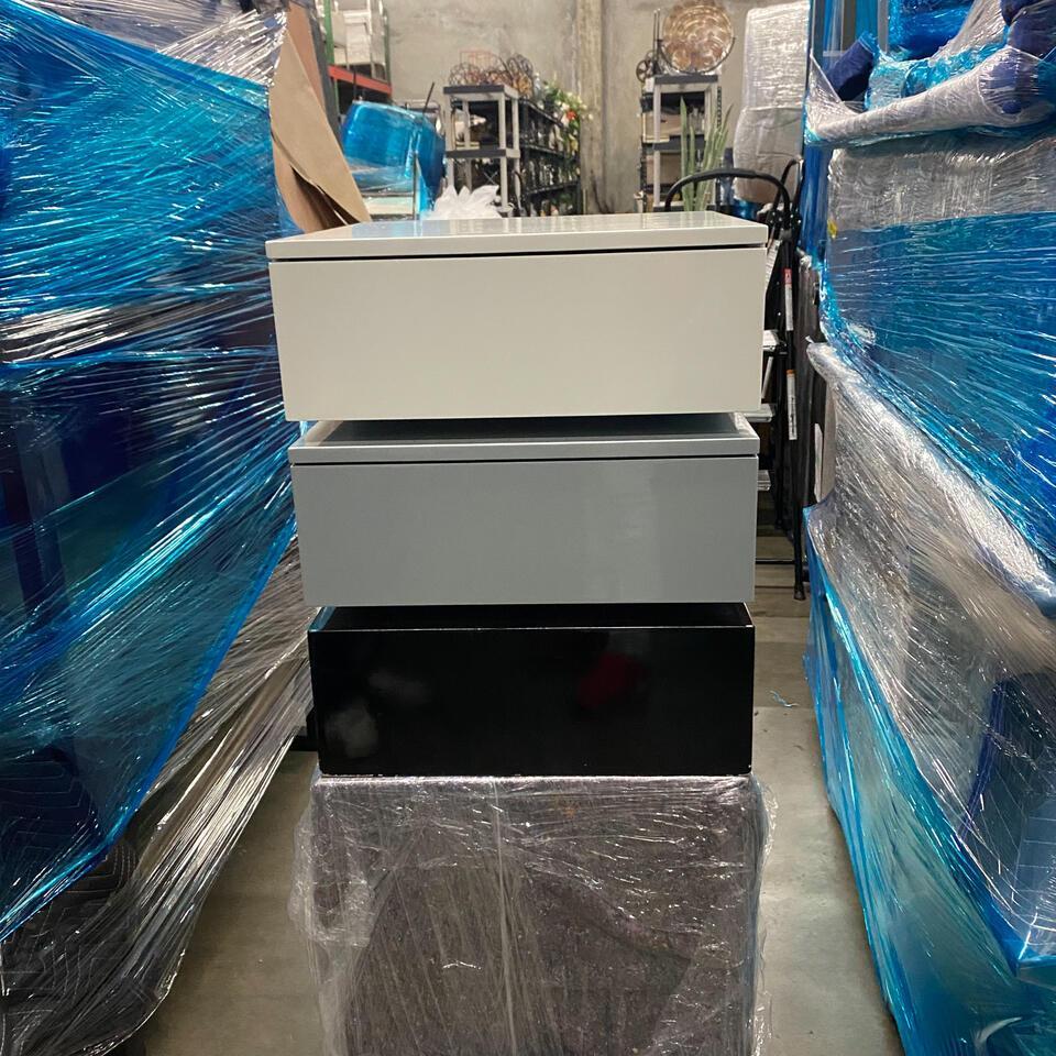 Black, Grey & White Nightstand (1 of 2)