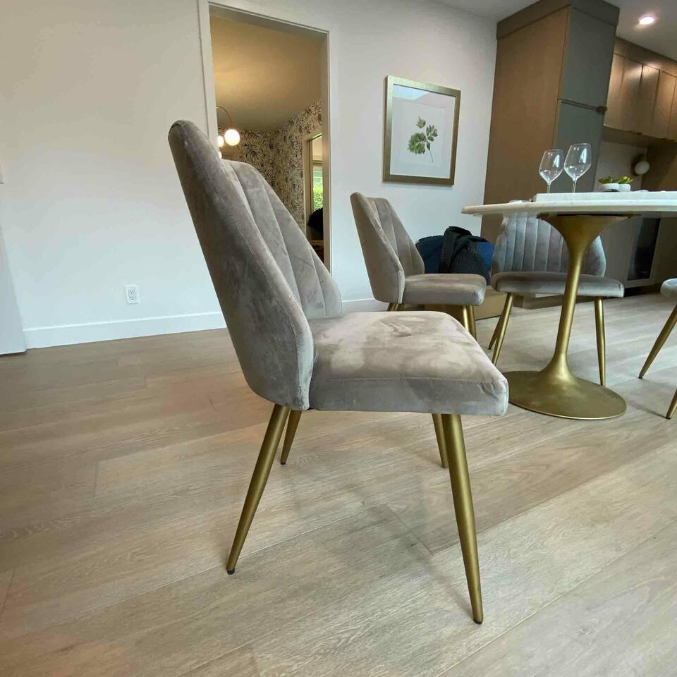 Set 4 Gray Fabric Dining Chairs (1 of 4)