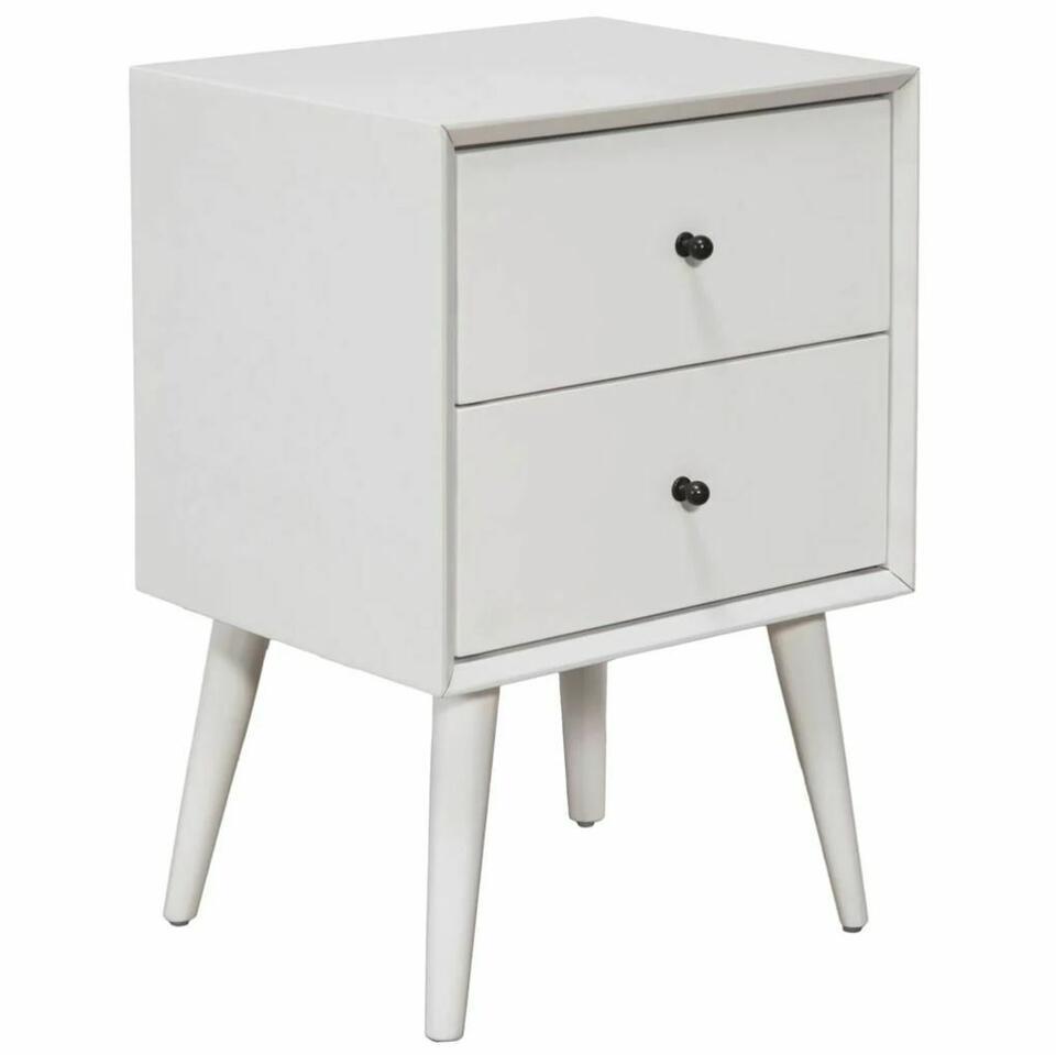 2 Nightstands Midcentury, Mid-Century, White, 2-Drawer (1 of 2)