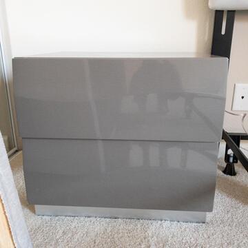 Pair Modern Gray Nightstands (1 of 3)