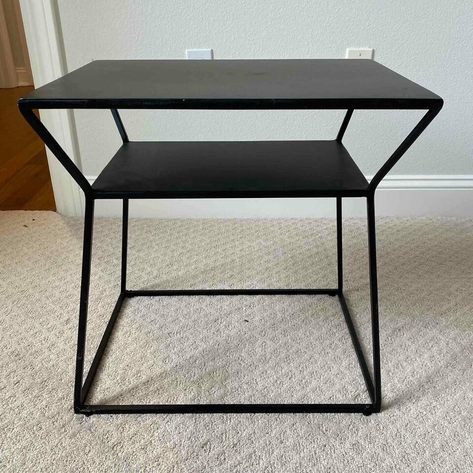 Pair Black Metal Osaka Night Stands Or Side Tables (1 of 2)