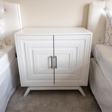 Pair White Wood Nightstands (1 of 3)
