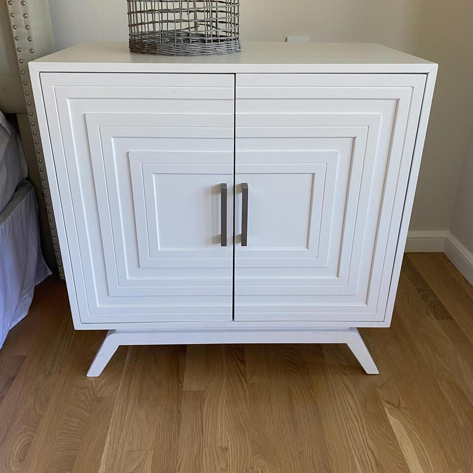 Pair White Wood Nightstands (1 of 2)
