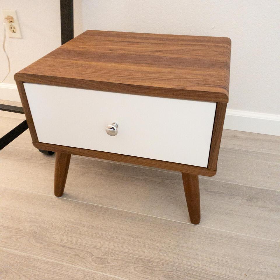 Brown And White Nightstand (1 of 2)