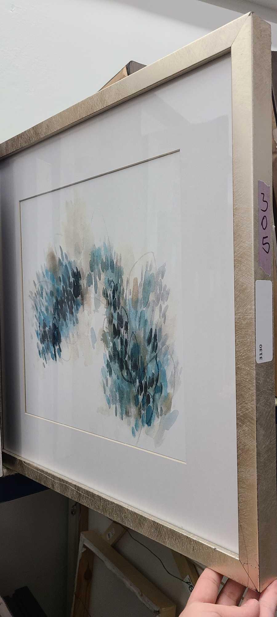 Abstract Art With Silver Frame: Abstract Art with silver frame. 18x18 NO SHIPPING AVAILABLE This will be a two (2) day sale Thursday & Friday Jan 19th & 20th. Online only.All items sold as is where is. There are No guarantees to fun