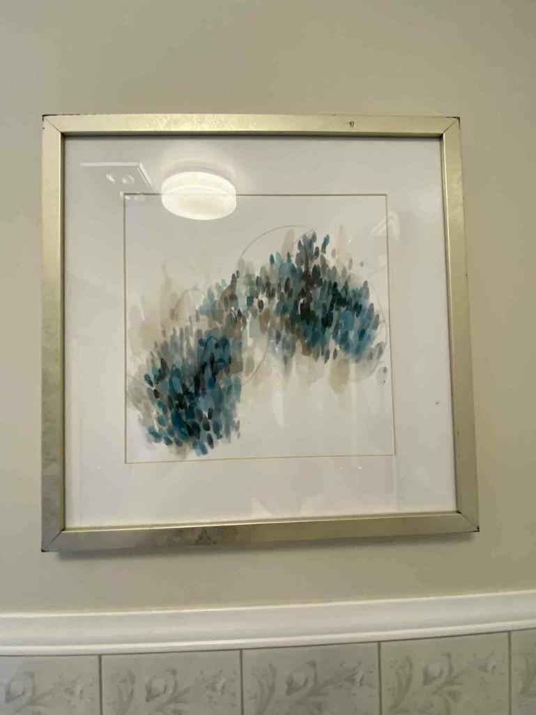 Abstract Art With Gold Frame.: Abstract Art with Gold Frame. 18x18 NO SHIPPING AVAILABLE This will be a two (2) day sale Thursday & Friday Jan 19th & 20th. Online only.All items sold as is where is. There are No guarantees to funct