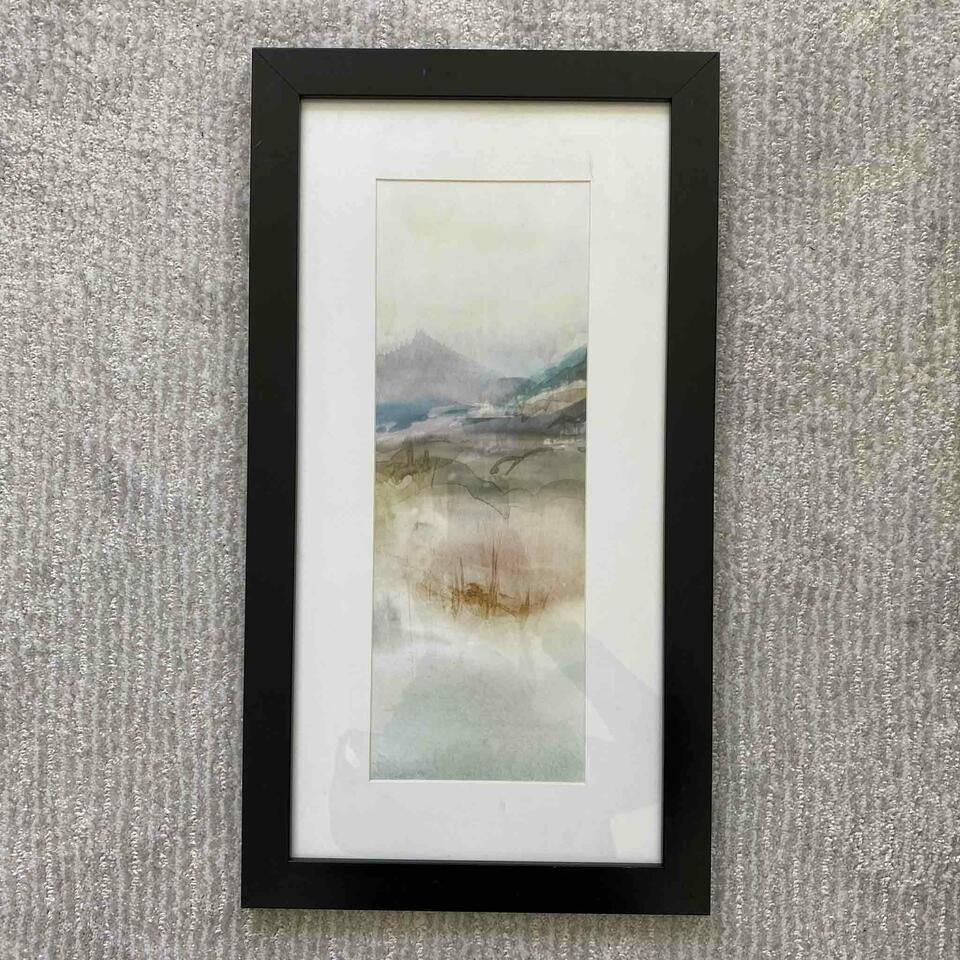 Abstract Art With Black Frame.: Abstract Art with Black Frame. NO SHIPPING AVAILABLE This will be a two (2) day sale Thursday & Friday Jan 19th & 20th. Online only.All items sold as is where is. There are No guarantees to functional