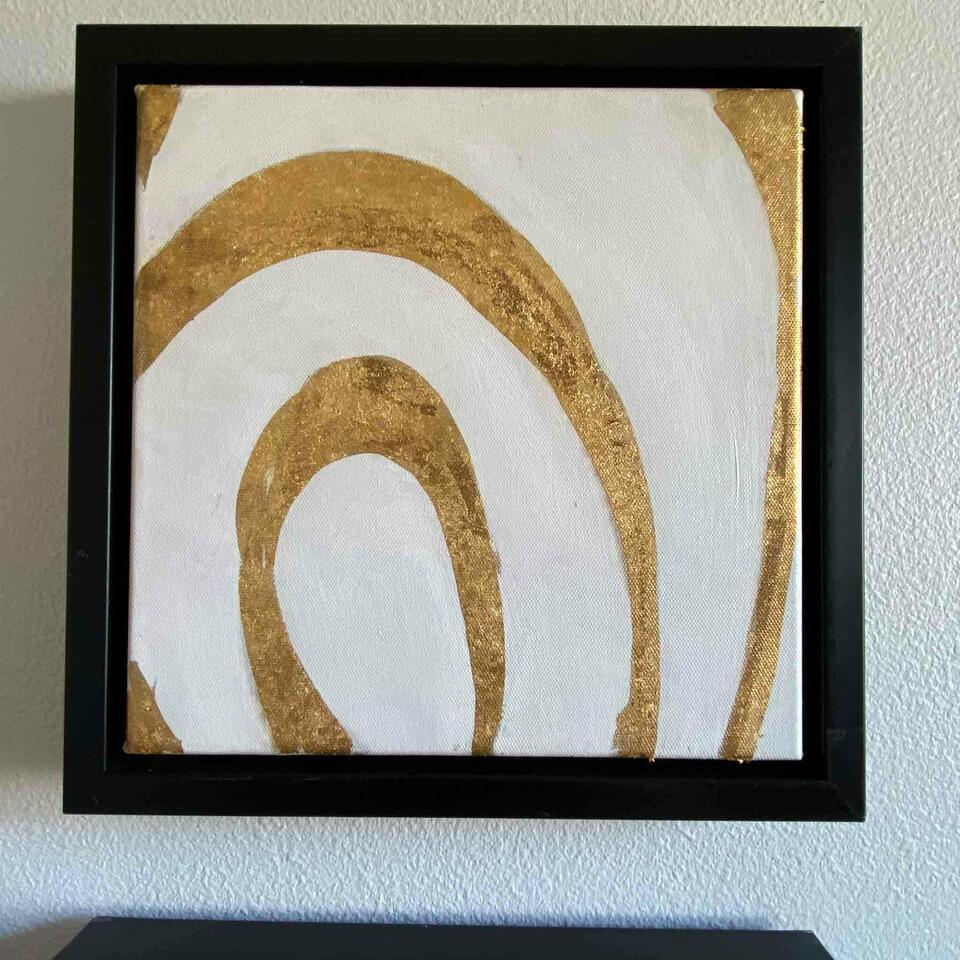 Gold Abstract Art: Gold Abstract Art 12x12 NO SHIPPING AVAILABLE This will be a two (2) day sale Thursday & Friday Jan 19th & 20th. Online only.All items sold as is where is. There are No guarantees to functionality, co