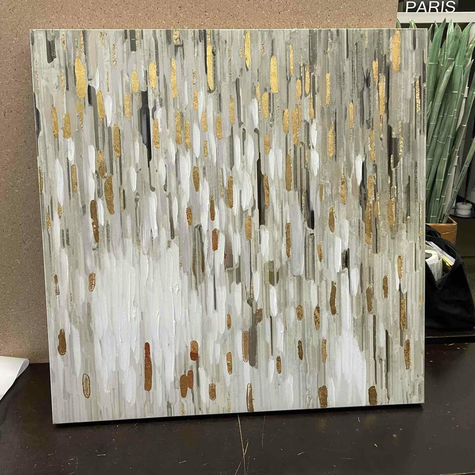 Abstract Art With Gold Tones. Grey. (1 of 2)