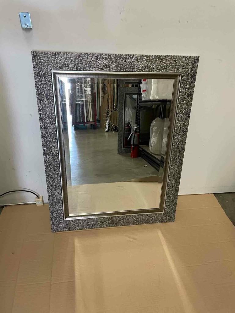 Mirror With Dark Grey Frame: Mirror with dark grey frame 27x35 NO SHIPPING AVAILABLE This will be a two (2) day sale Thursday & Friday Jan 19th & 20th. Online only.All items sold as is where is. There are No guarantees to functio