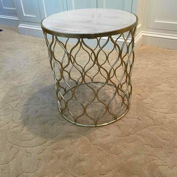 Metal Accent Table With Marble Top (1 of 2)