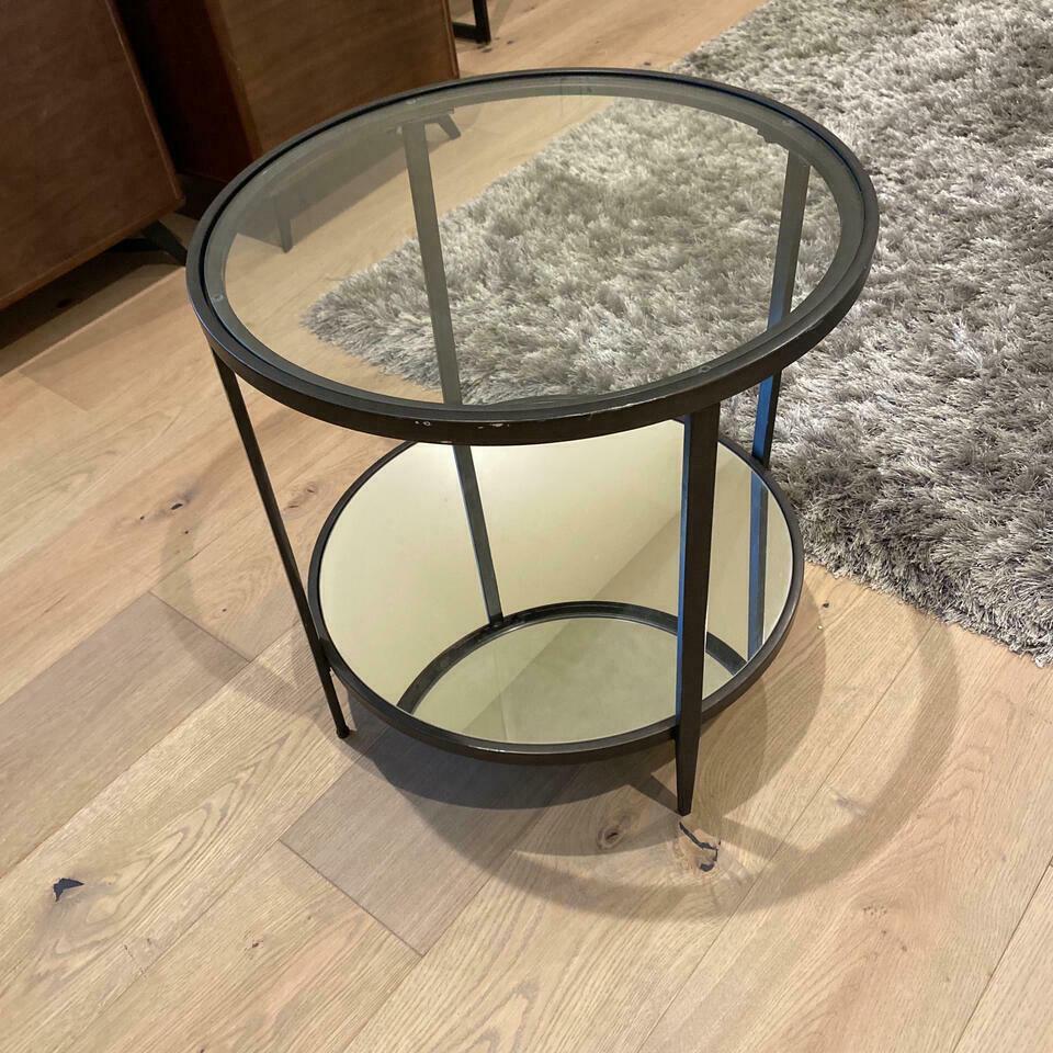 Pair Round Black Metal Side Tables (1 of 2)
