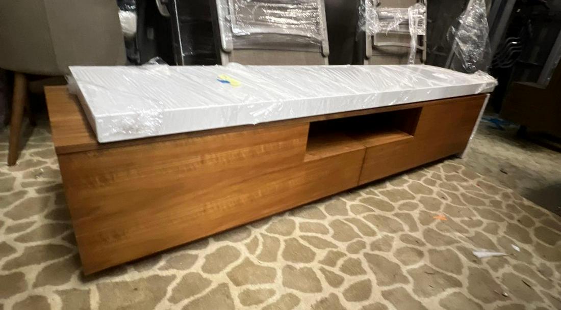 Low Modern Wood Console (1 of 2)