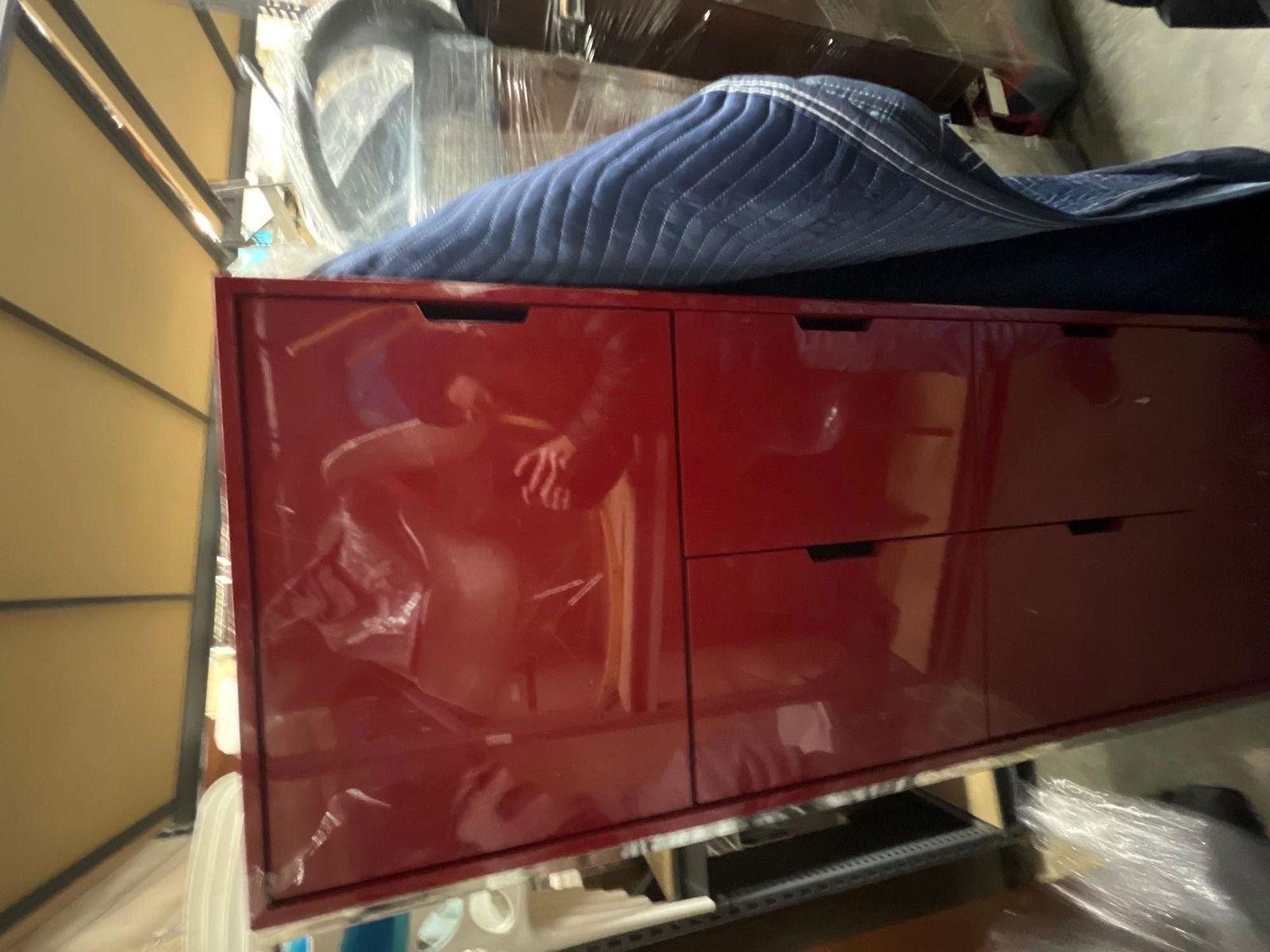 Red 5 Drawer Storage Cabinet Or Console (1 of 1)