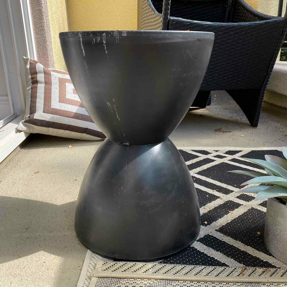 Black Outdoor Stool Or Side Table (1 of 2)